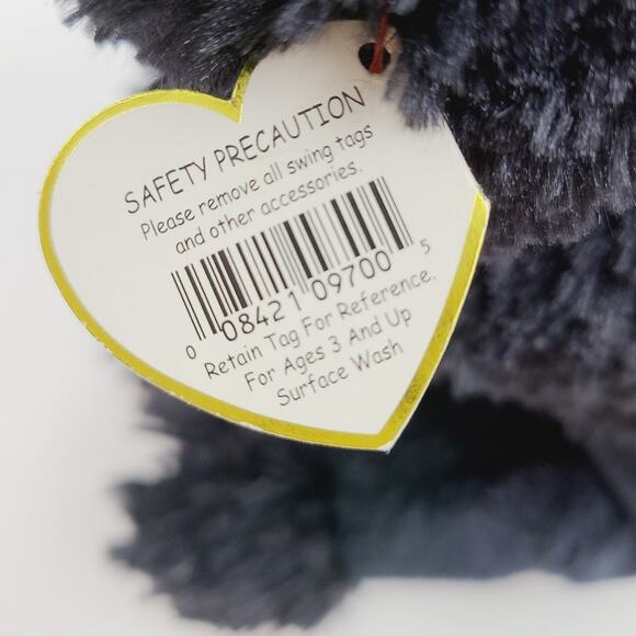 Ty Beanie Buddies Gigi Black Poodle Puppy Dog Stuffed Animal 2003 Red Bows 10” - Picture 6 of 8
